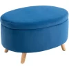 HOMCOM Sitzbank Ovalförmig Mit Stauraum Blau 7