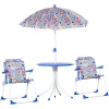 Outsunny Kinder Gartenset Mit Sonnenschirm Blau 7